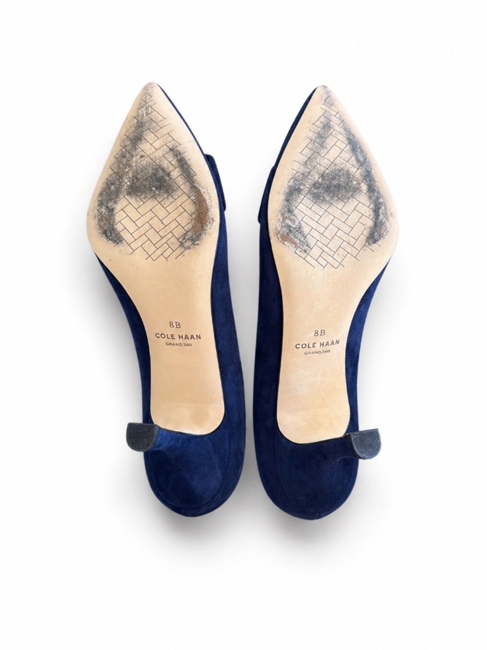 Cole Haan Felicia Bow Pumps Navy Suede Gold Accent Size 8B - Picture 8 of 8